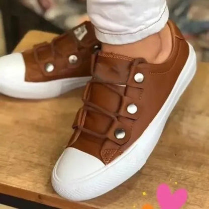 Trendy sneakers i læder