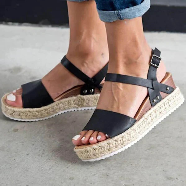 Espadrilles-platformsandal til kvinder