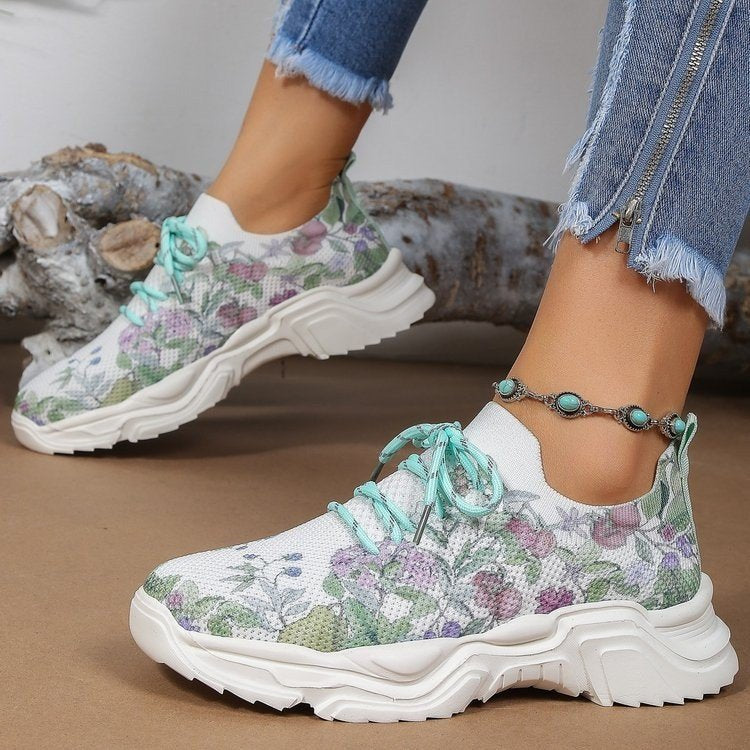 Ortopædiske blomstrede sneakers