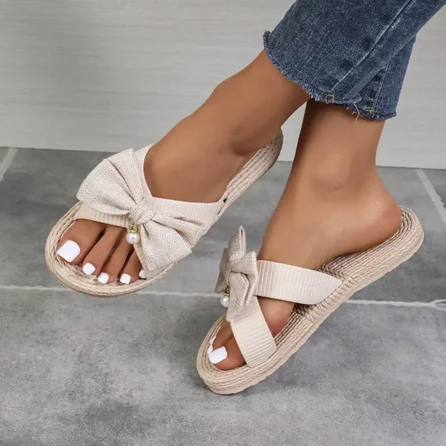 Sommerens nye trend Bow Detail Knot Wedge Sandals