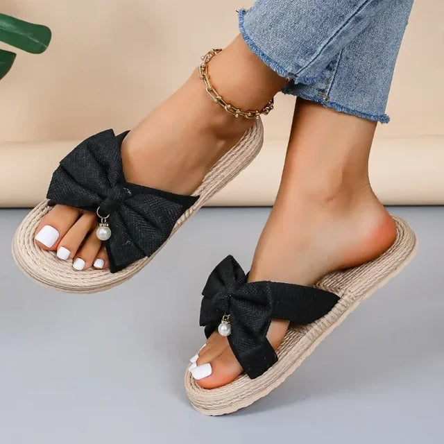 Sommerens nye trend Bow Detail Knot Wedge Sandals