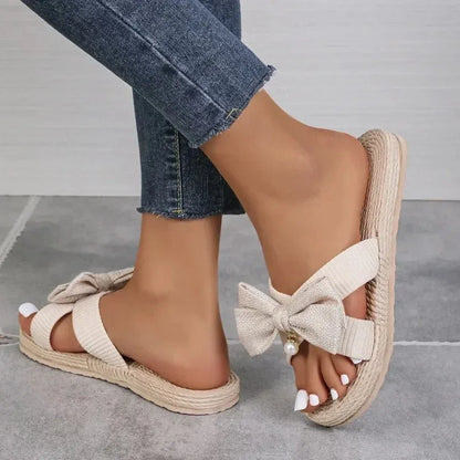 Sommerens nye trend Bow Detail Knot Wedge Sandals