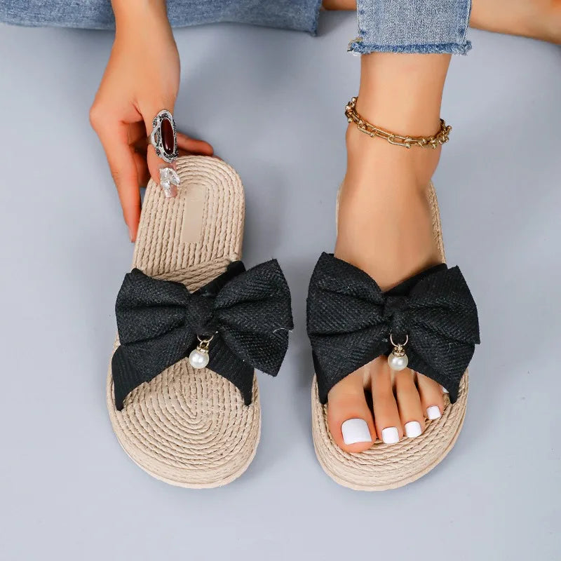 Sommerens nye trend Bow Detail Knot Wedge Sandals