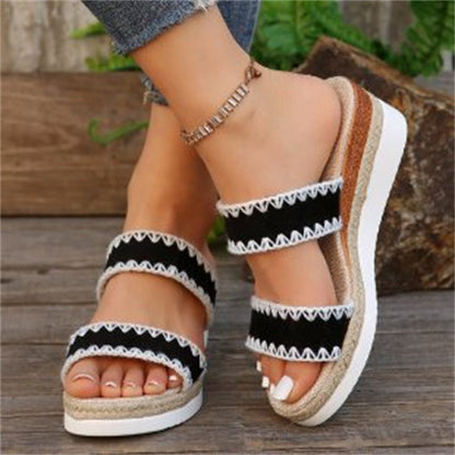 Hemp Rope Woven Wedge Sandals til kvinder