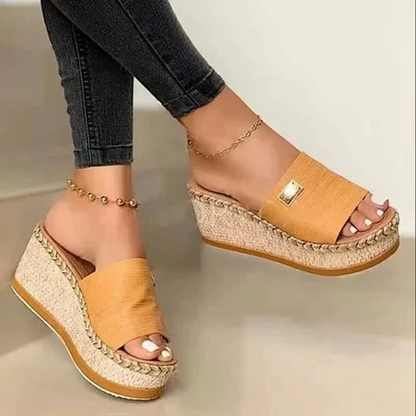 Sandalias de cuña con plataforma para mujer