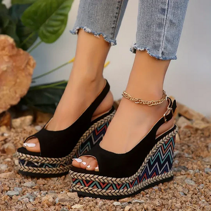 Zapatos de cuña con hebilla para mujer