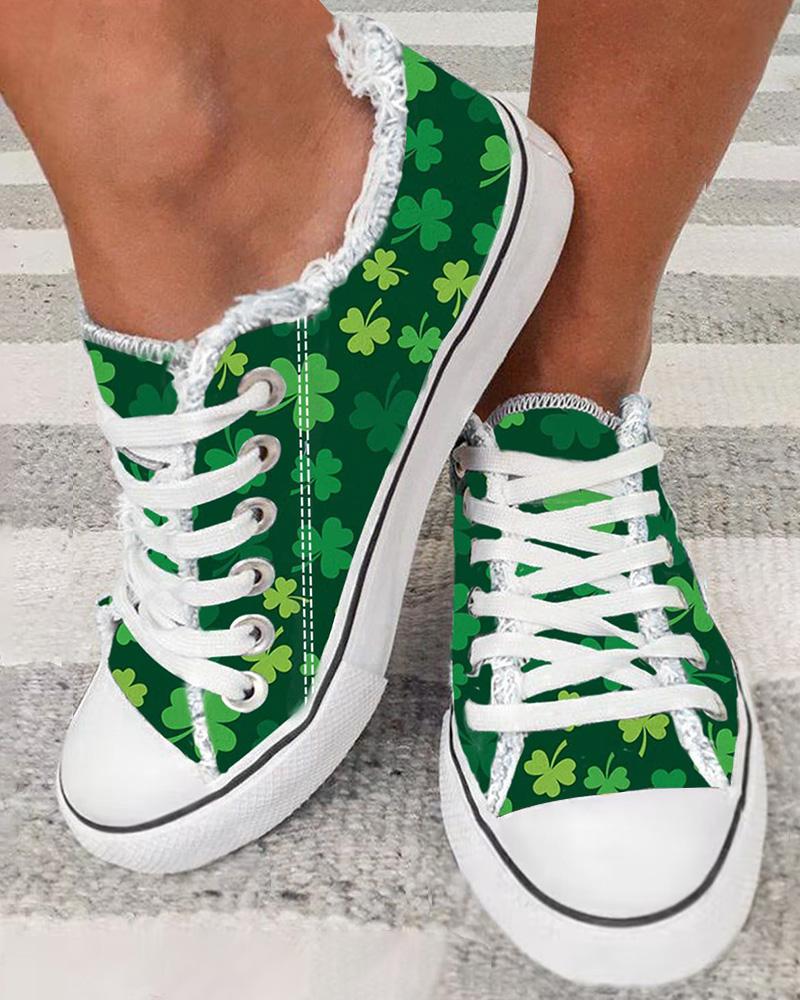 Green Clover Shamrocks Sneakers