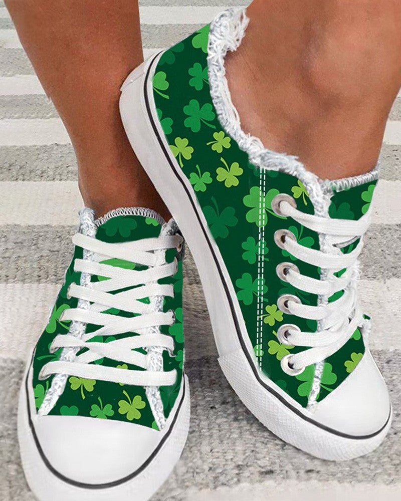 Green Clover Shamrocks Sneakers