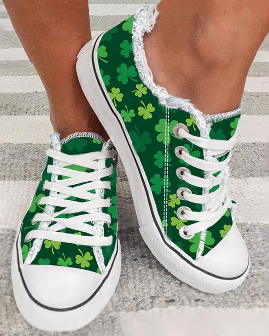 Green Clover Shamrocks Sneakers