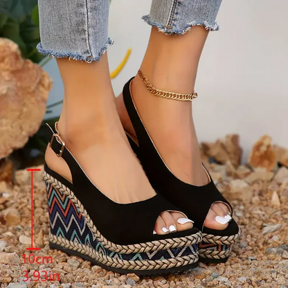 Zapatos de cuña con hebilla para mujer