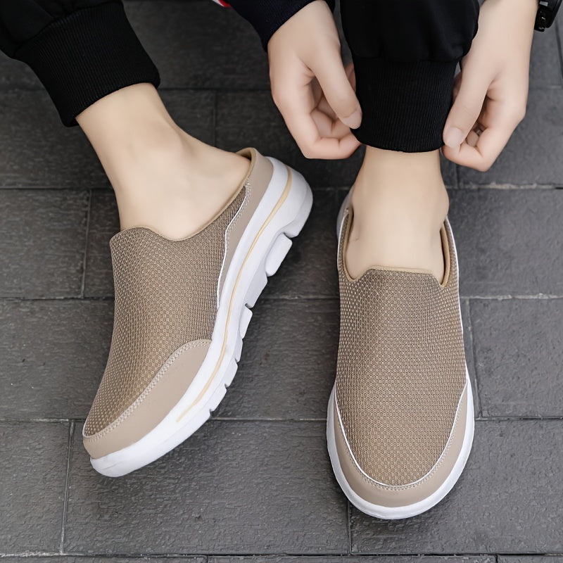 Slip-on Mesh Half Shoes Street Men's Slippers Lightweight Comfortable Sandals