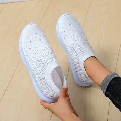 Vulkaniserede sko Sneakers Kvinder Træningssko Strikkede Sneakers Damer Slip-on