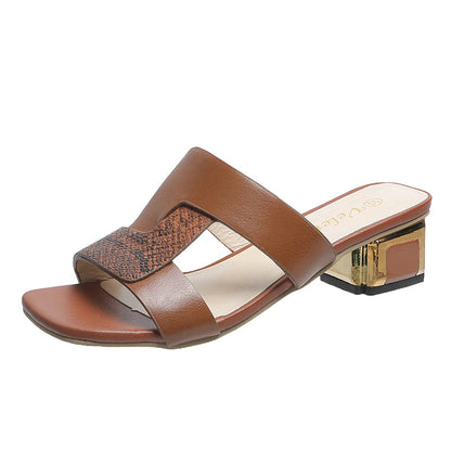 Sandalias de piel de pez de diseño para mujer