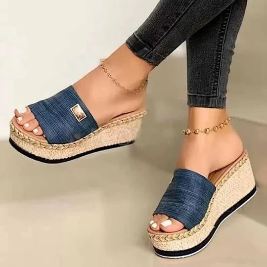 Sandalias de cuña con plataforma para mujer