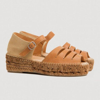 Boho espadrille kilehælssandaler