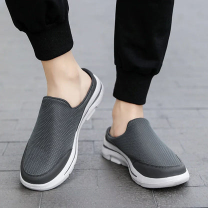 Slip-on Mesh Half Shoes Street Men's Slippers Lightweight Comfortable Sandals