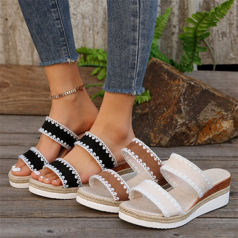 Hemp Rope Woven Wedge Sandals til kvinder