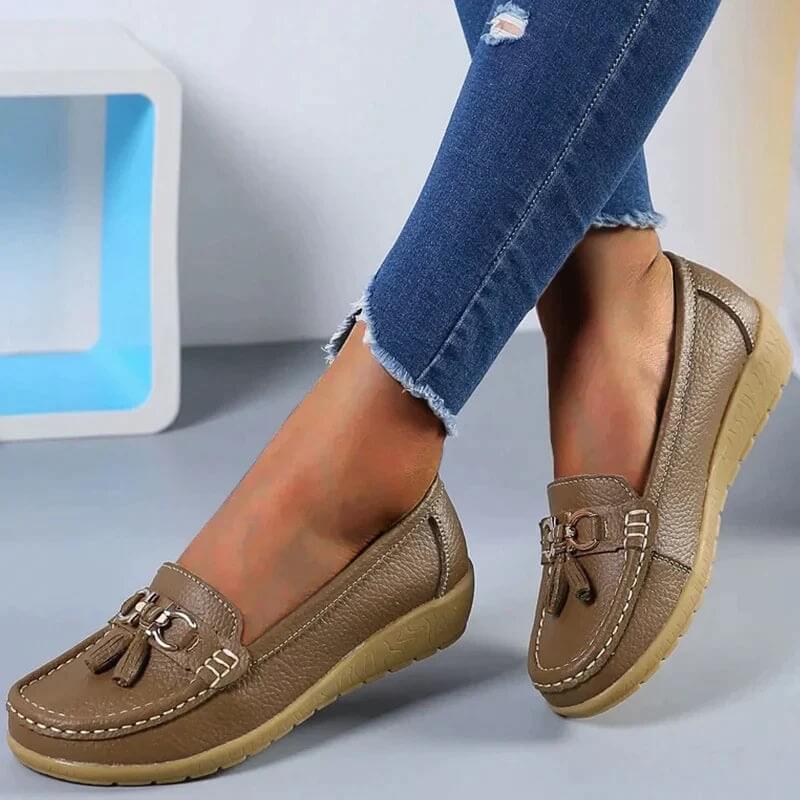 Sommer - Casual flade loafers i læder