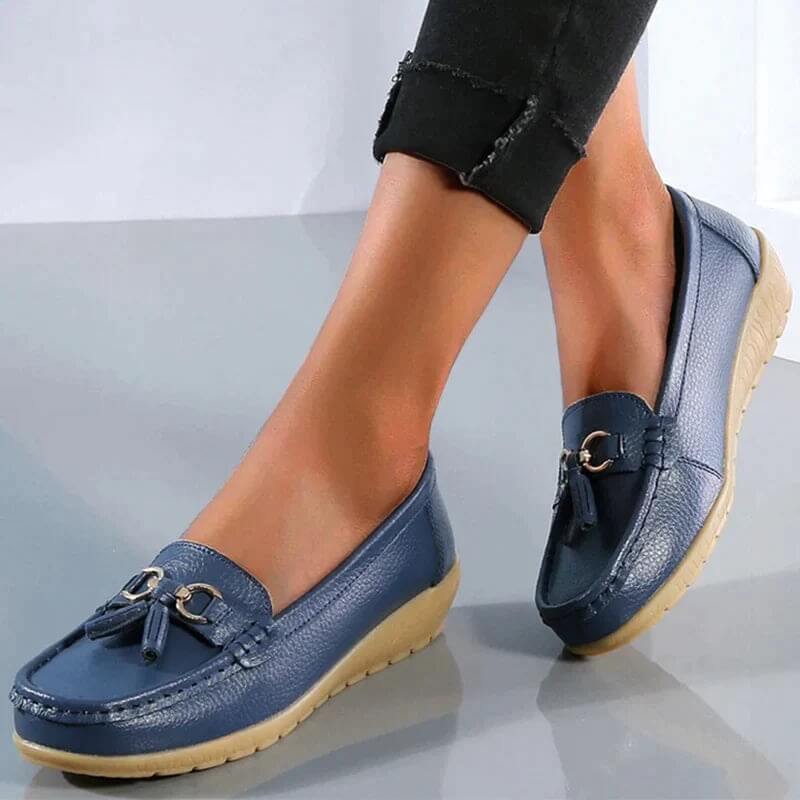 Sommer - Casual flade loafers i læder