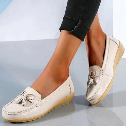 Sommer - Casual flade loafers i læder