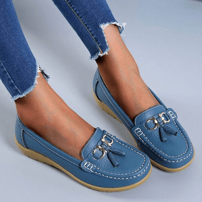 Sommer - Casual flade loafers i læder