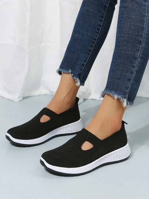 Skridsikre slip-on casual flade stofsko