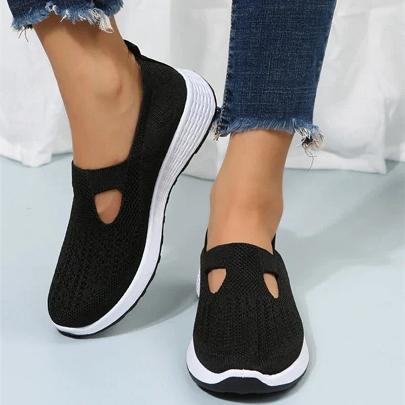 Skridsikre slip-on casual flade stofsko