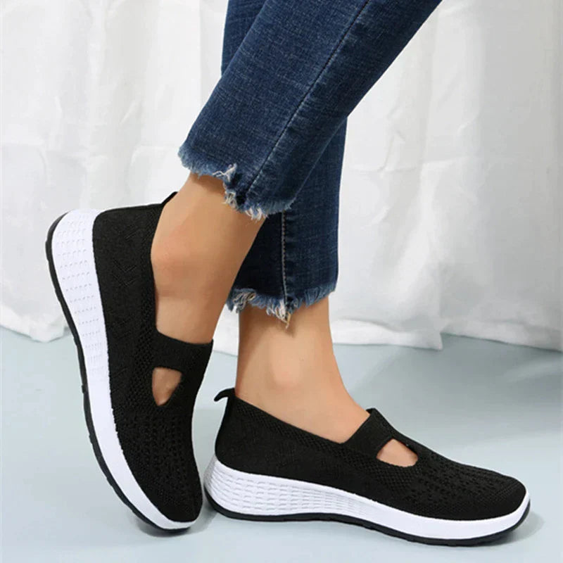 Skridsikre slip-on casual flade stofsko