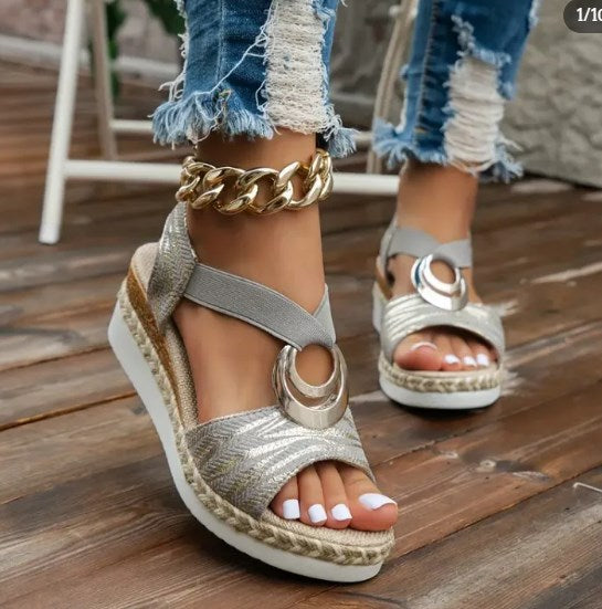 Sommer Rome Wedge Beach Sandals