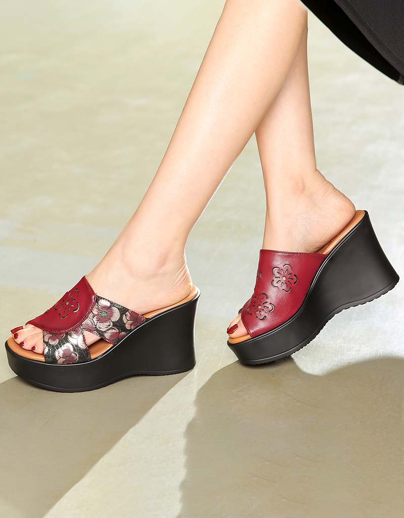 Nye kvinder Retro Platform Wedge Heels