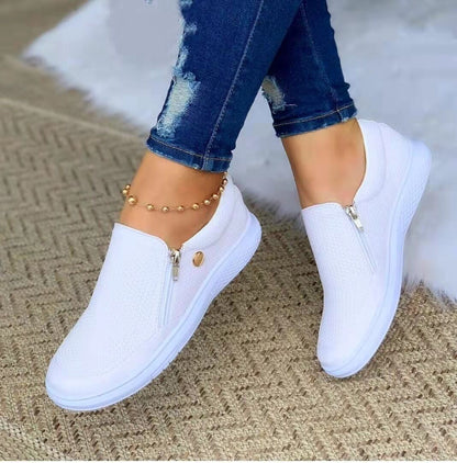 Kvinder Comfy Slip On Flat Trainers Sneakers