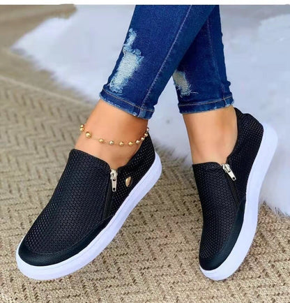 Kvinder Comfy Slip On Flat Trainers Sneakers