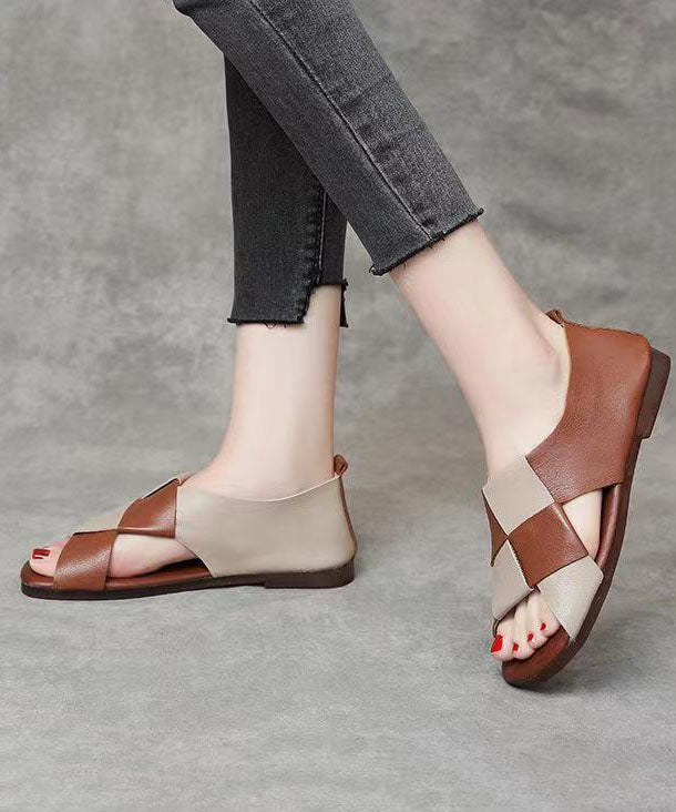 National Cow Leather Flat Slipper Sandals