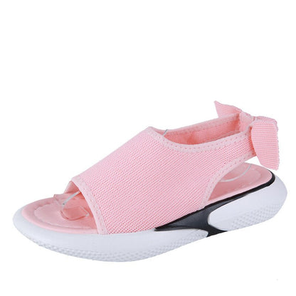 Mesh Peep Toe Chunky Sandaler Sort