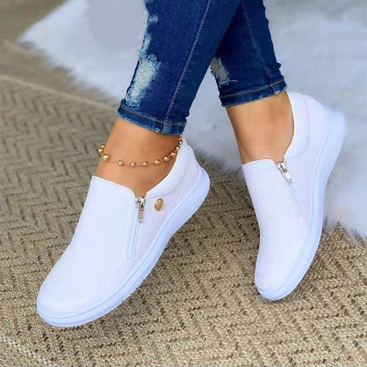 Kvinder Comfy Slip On Flat Trainers Sneakers