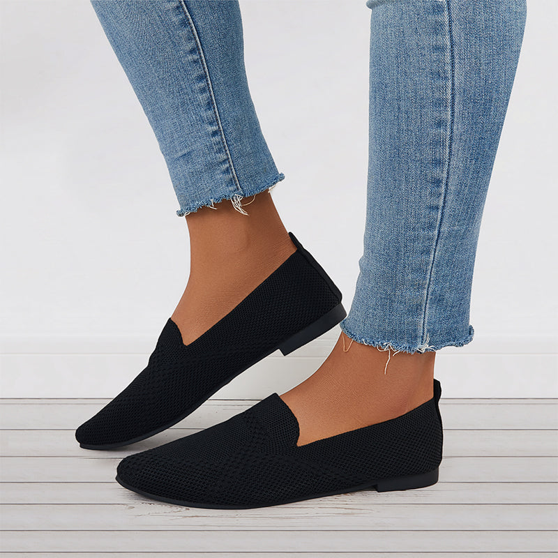 Minimalistiske flade loafers med firkantet tå til kvinder, elegante beige flade sko