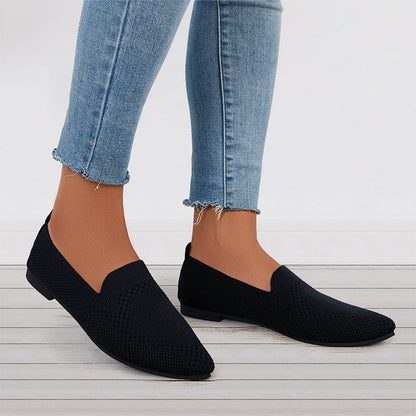 Minimalistiske flade loafers med firkantet tå til kvinder, elegante beige flade sko