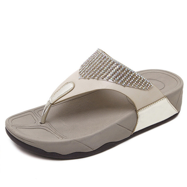 Sommer Rhinestone Flip Flop Sandaler