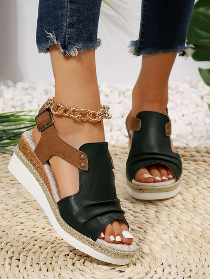 Casual Slip-On Platform Peep-toe Sandals