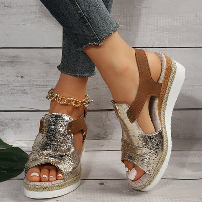 Casual Slip-On Platform Peep-toe Sandals