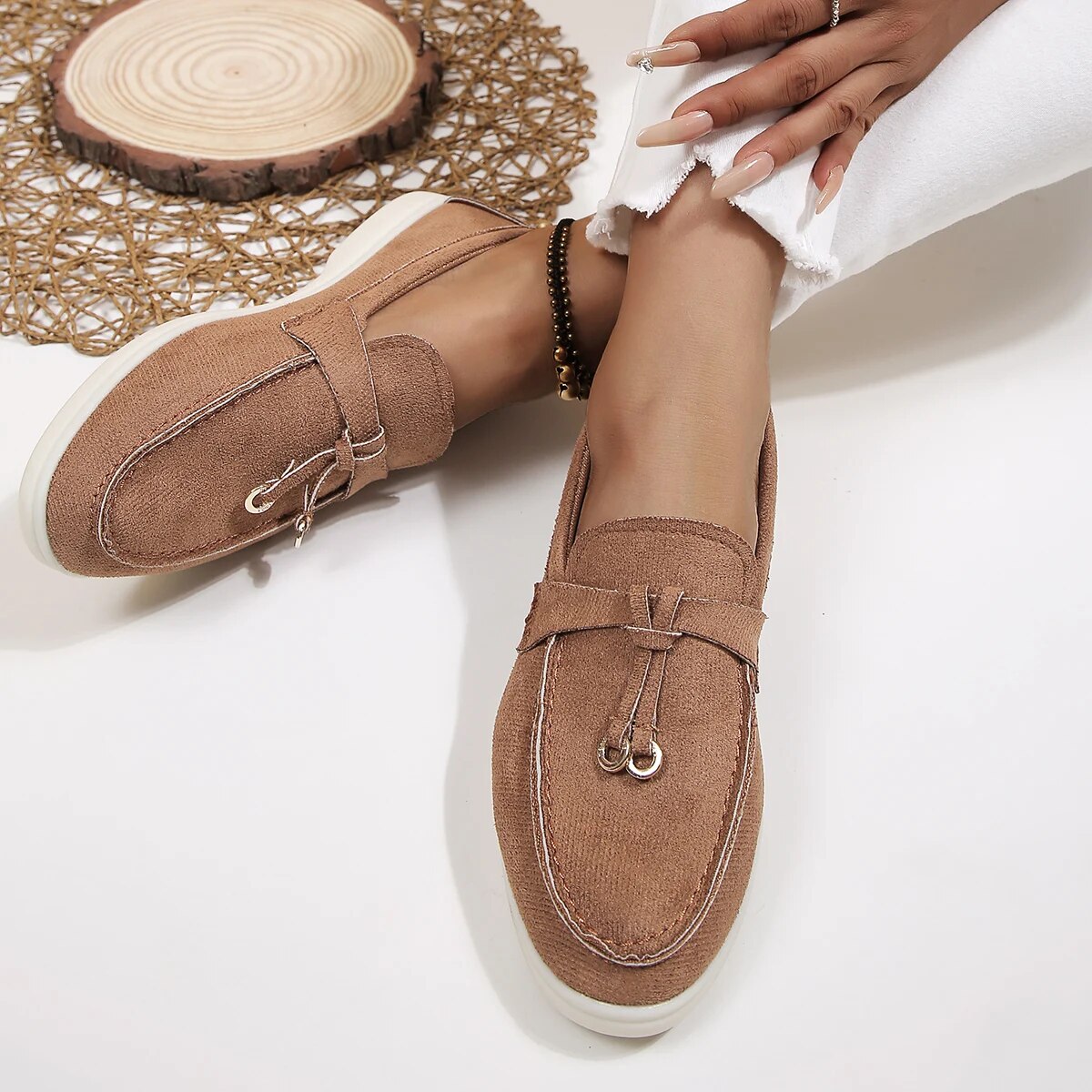 Slip-on-loafers med remme til teenagere