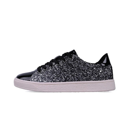 Slip-on-sneakers med sølvglitter til kvinder