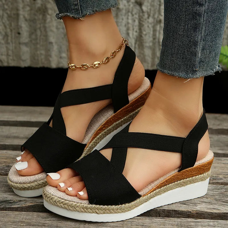 Sandalias Casual Cross-Strap Retro Mujer