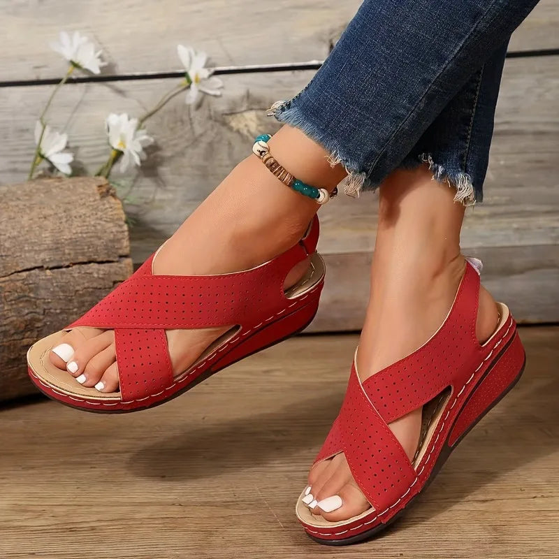 Crisscross Peep Toe Slingback sommersko