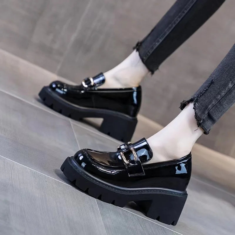 Chunky Heel Loafer-sko