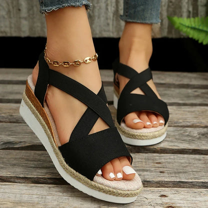 Sandalias Casual Cross-Strap Retro Mujer