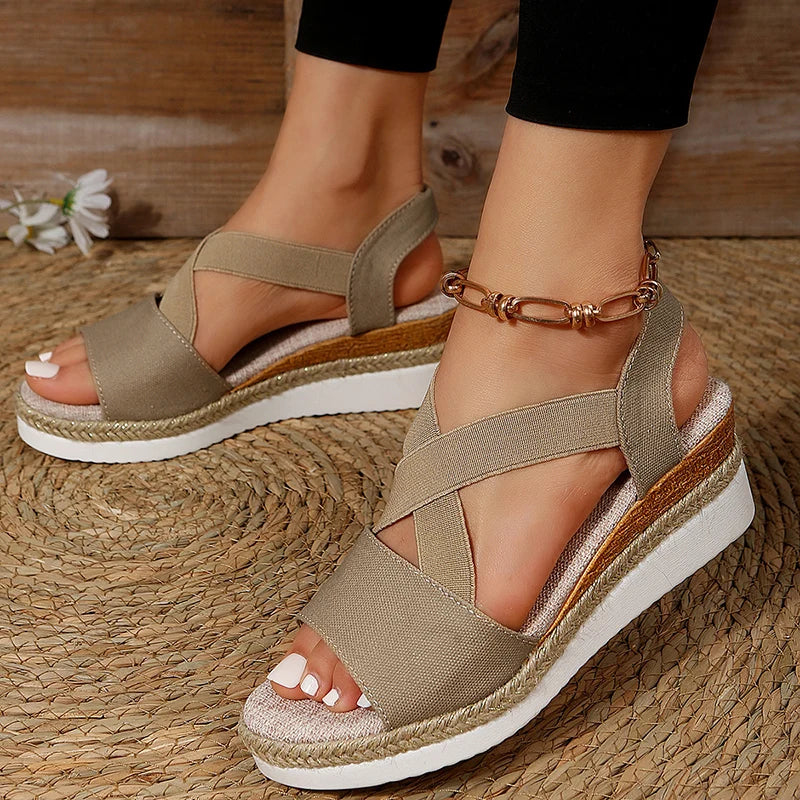 Sandalias Casual Cross-Strap Retro Mujer