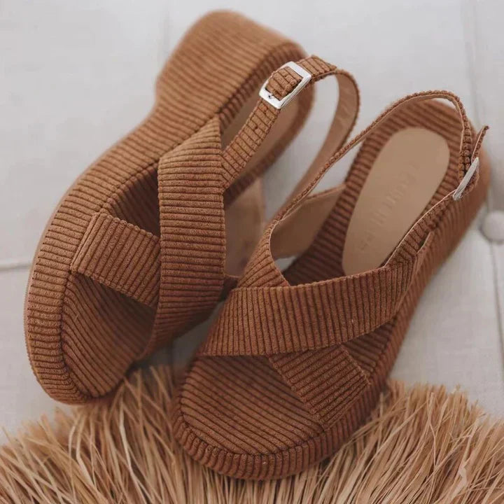 Lazy Suede Cross Strap Casual Sandals