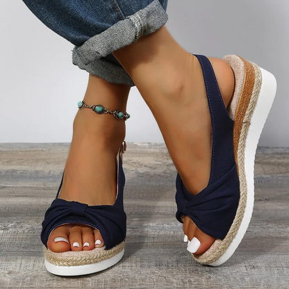 Bowtie Peep Toe-sandaler til kvinder