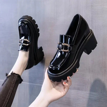 Chunky Heel Loafer-sko